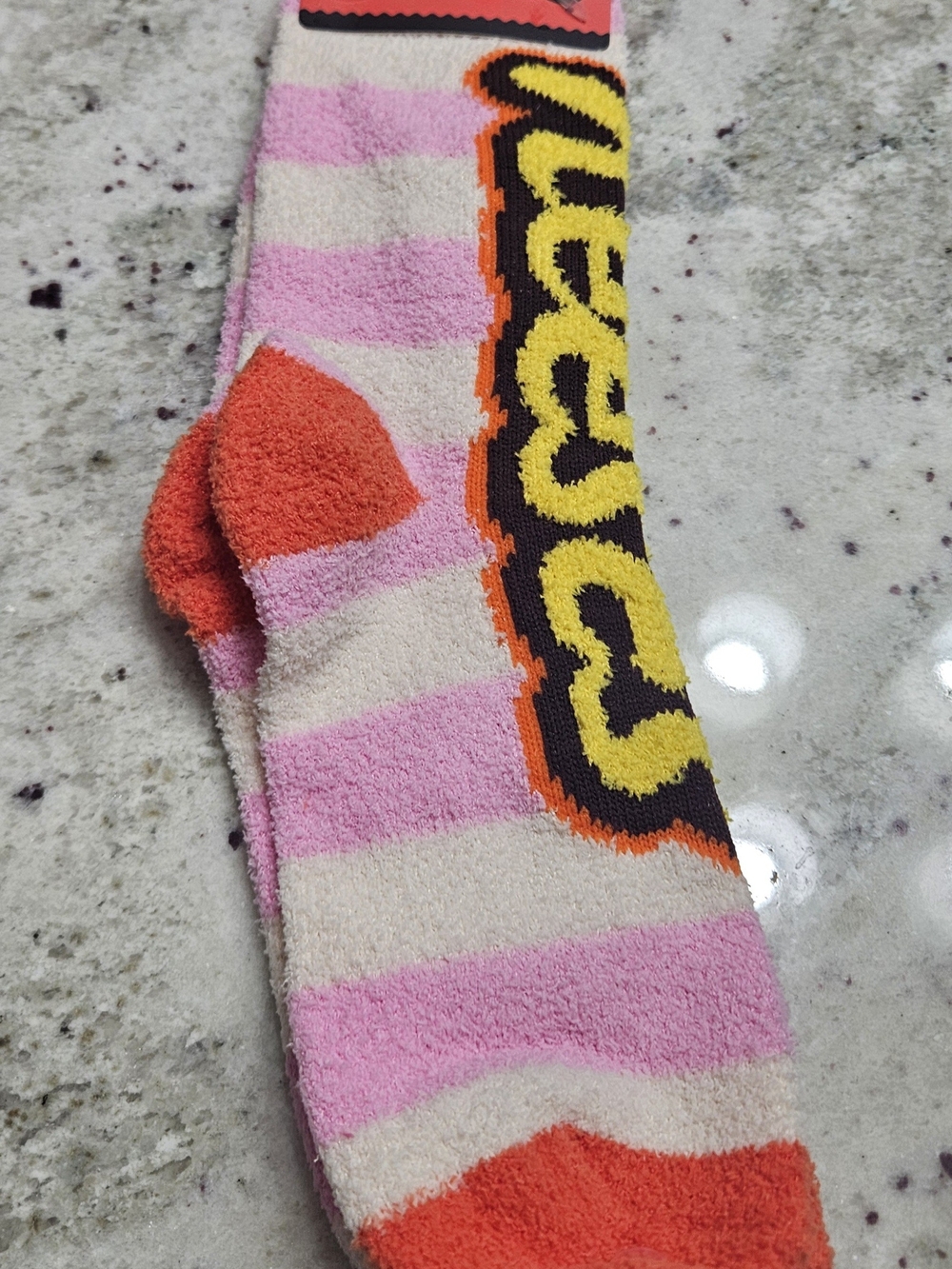 Billionaire Woman Club Pink & Cream Graphic Striped Socks